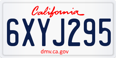CA license plate 6XYJ295
