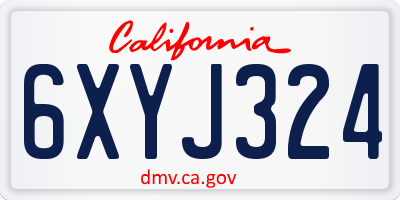 CA license plate 6XYJ324