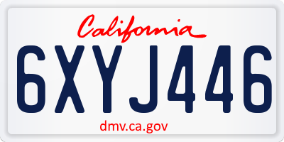CA license plate 6XYJ446