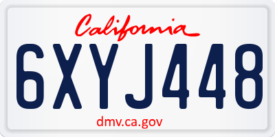 CA license plate 6XYJ448