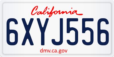 CA license plate 6XYJ556