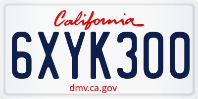 CA license plate 6XYK300