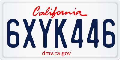 CA license plate 6XYK446