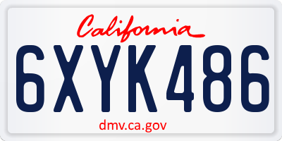 CA license plate 6XYK486