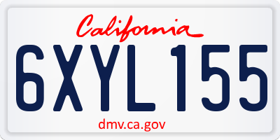 CA license plate 6XYL155