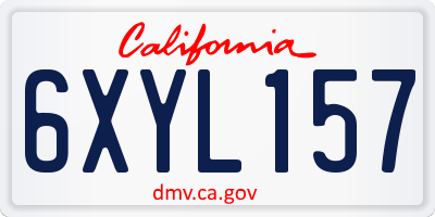 CA license plate 6XYL157