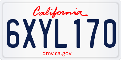 CA license plate 6XYL170