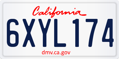 CA license plate 6XYL174