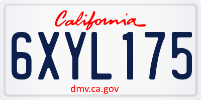 CA license plate 6XYL175