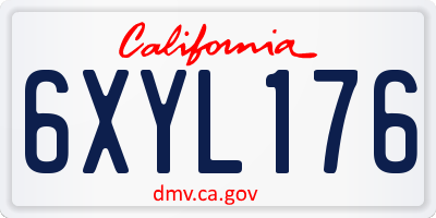 CA license plate 6XYL176