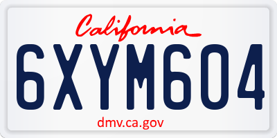 CA license plate 6XYM604