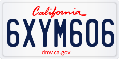 CA license plate 6XYM606