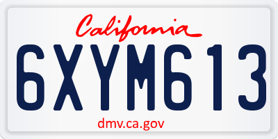 CA license plate 6XYM613