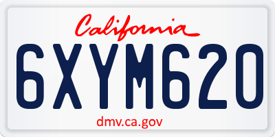 CA license plate 6XYM620