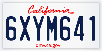 CA license plate 6XYM641