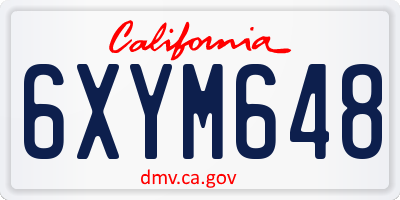 CA license plate 6XYM648