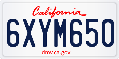 CA license plate 6XYM650
