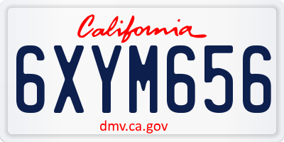 CA license plate 6XYM656