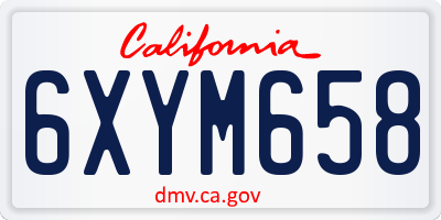 CA license plate 6XYM658