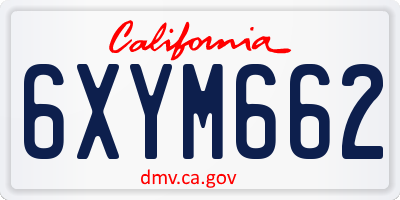 CA license plate 6XYM662