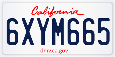 CA license plate 6XYM665