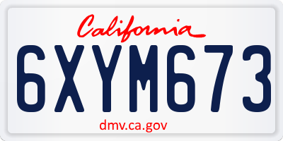 CA license plate 6XYM673