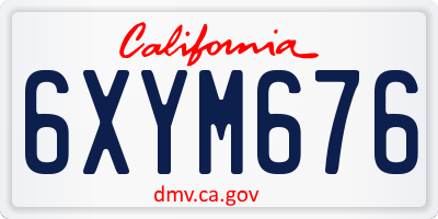 CA license plate 6XYM676