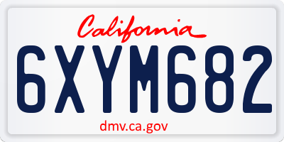 CA license plate 6XYM682