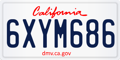 CA license plate 6XYM686