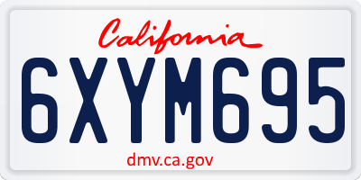 CA license plate 6XYM695