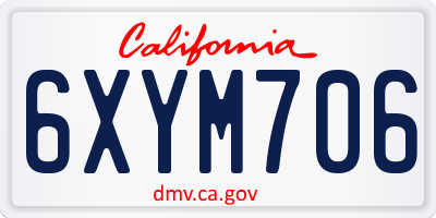CA license plate 6XYM706