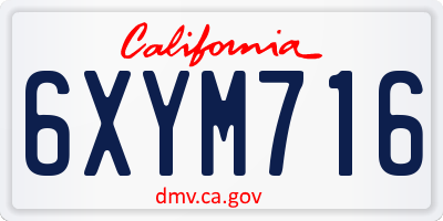 CA license plate 6XYM716