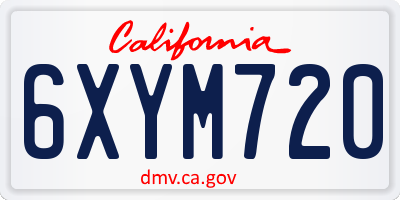 CA license plate 6XYM720