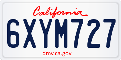 CA license plate 6XYM727