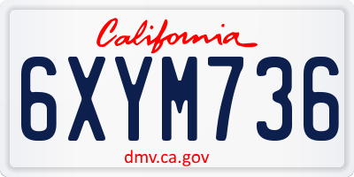 CA license plate 6XYM736