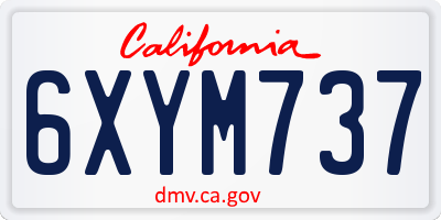 CA license plate 6XYM737