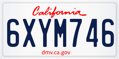 CA license plate 6XYM746
