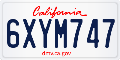 CA license plate 6XYM747
