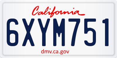 CA license plate 6XYM751