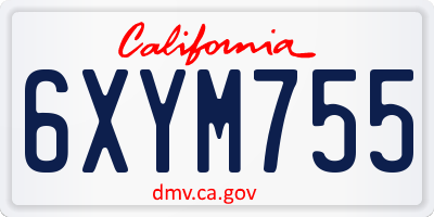CA license plate 6XYM755
