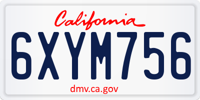 CA license plate 6XYM756