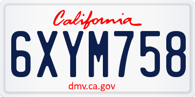 CA license plate 6XYM758