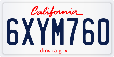 CA license plate 6XYM760