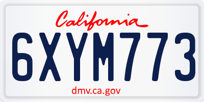 CA license plate 6XYM773