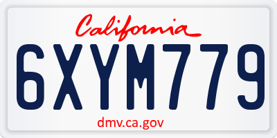 CA license plate 6XYM779