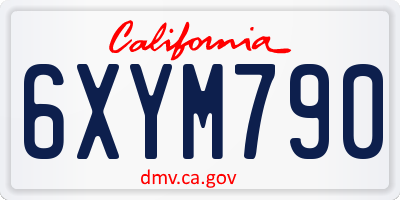 CA license plate 6XYM790