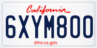 CA license plate 6XYM800