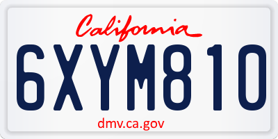 CA license plate 6XYM810