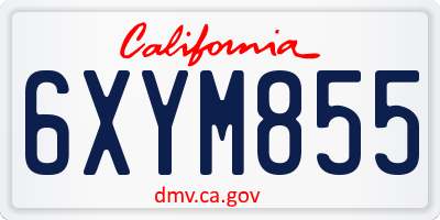 CA license plate 6XYM855