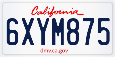 CA license plate 6XYM875